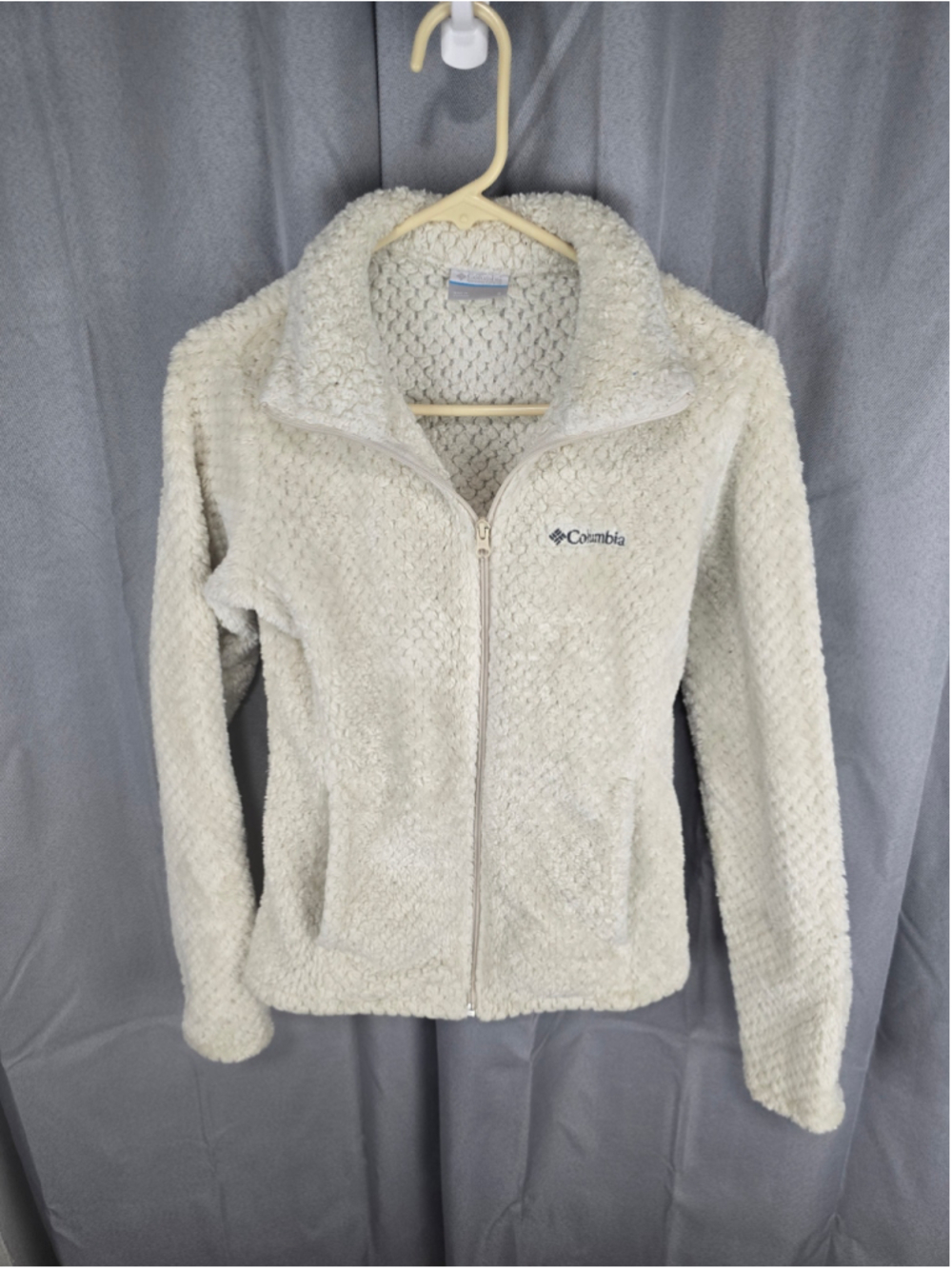 Women's Columbia Fleece Jacket Size S White Full Zip Sherpa